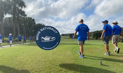 Members at Twin Eagles organized a walking group around the golf course at their ribbon cutting celebration